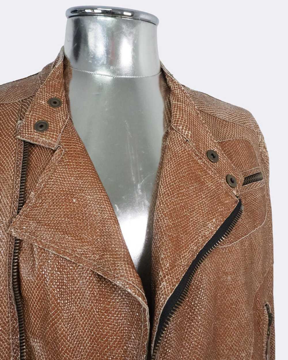 Just Cavalli Snakeskin Leather Biker Jacket - image 9