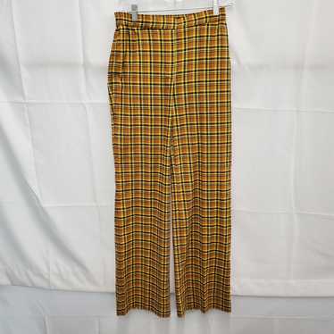 Free People Trouser Pants Women Size 8 Black Yellow Geo Print Pull On  Drawstring
