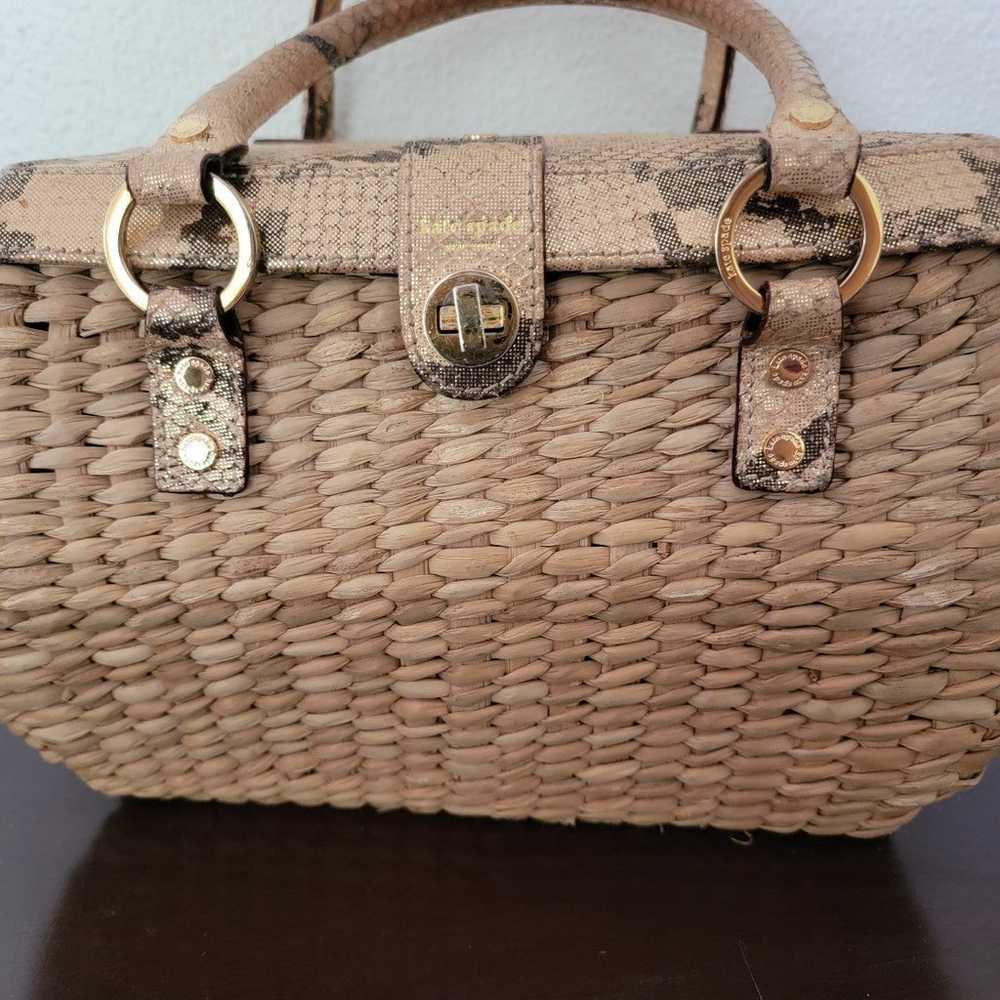 Vintage Kate Spade Gold women's basket tote purse - image 2