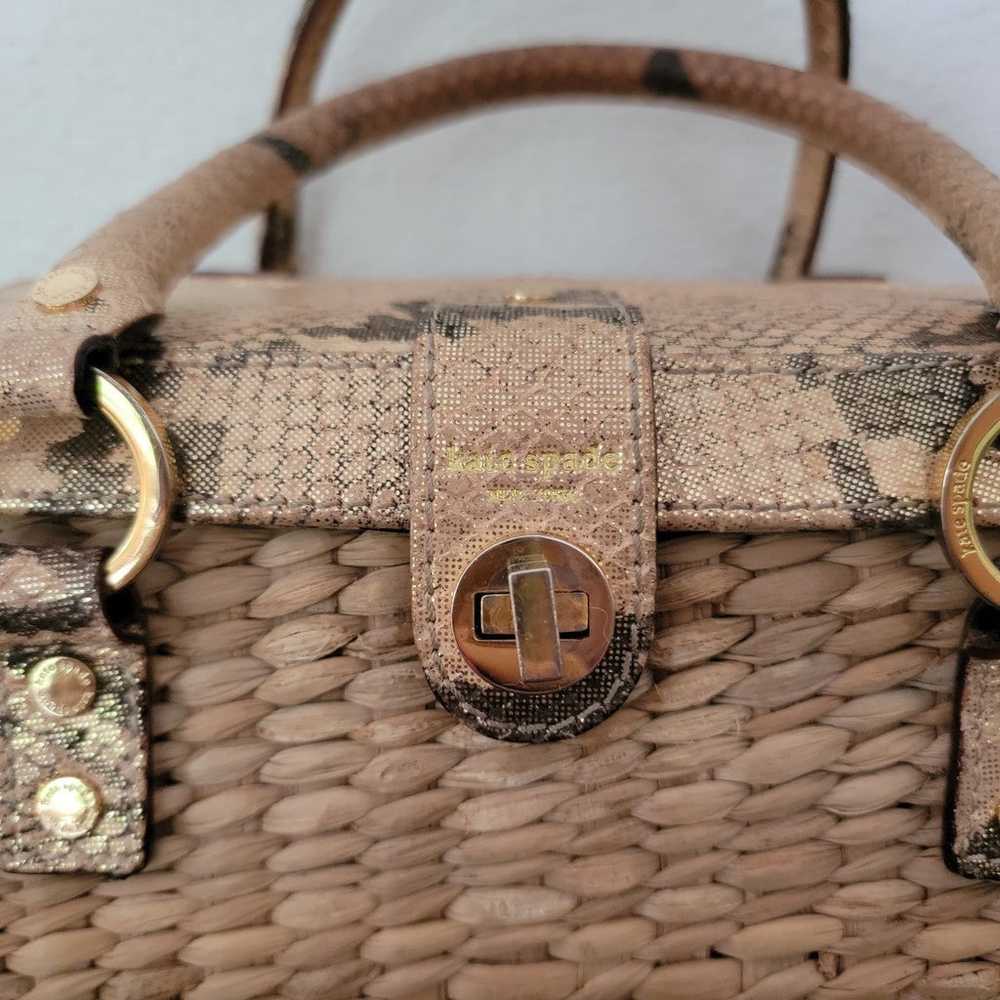Vintage Kate Spade Gold women's basket tote purse - image 3