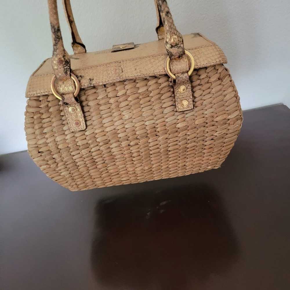 Vintage Kate Spade Gold women's basket tote purse - image 6