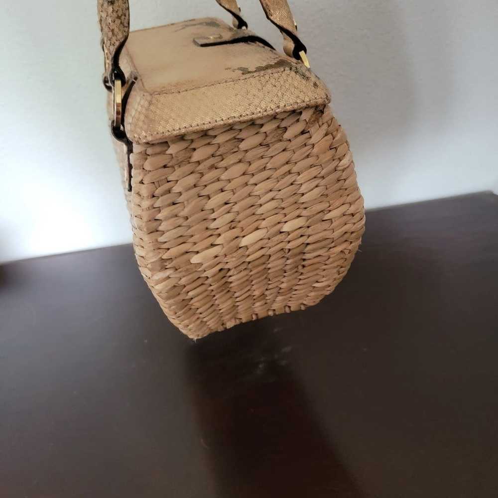 Vintage Kate Spade Gold women's basket tote purse - image 7