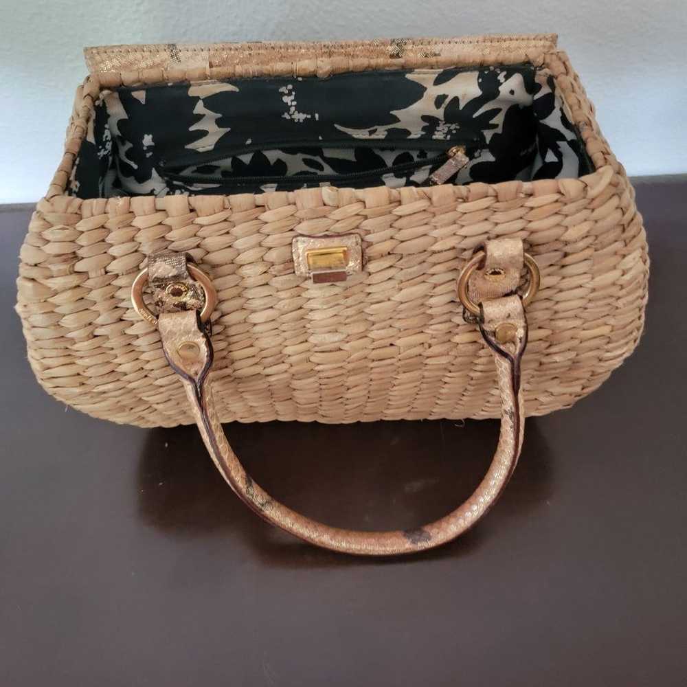 Vintage Kate Spade Gold women's basket tote purse - image 8