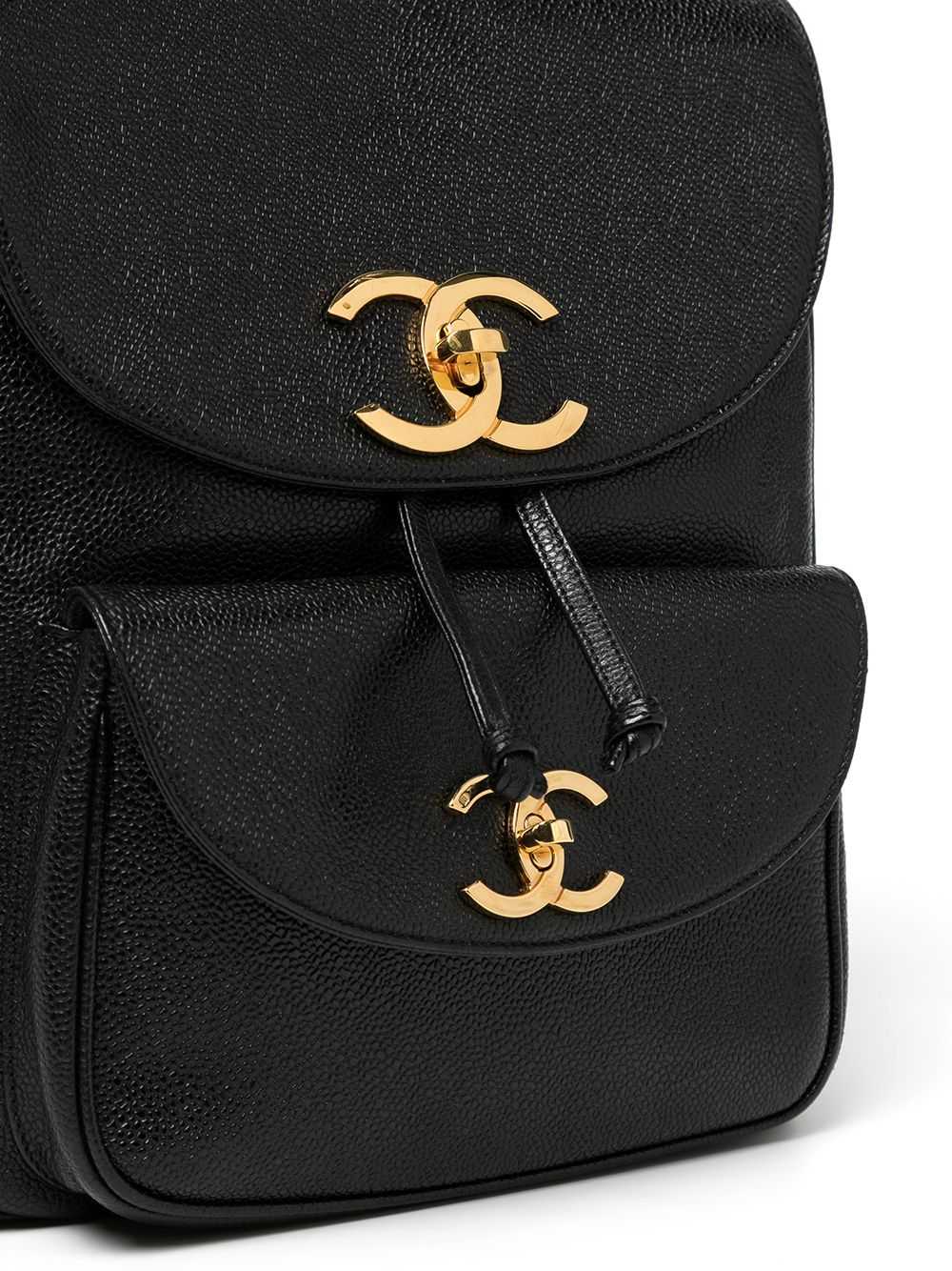 CHANEL Pre-Owned 1995 CC Turn-lock backpack - Bla… - image 4
