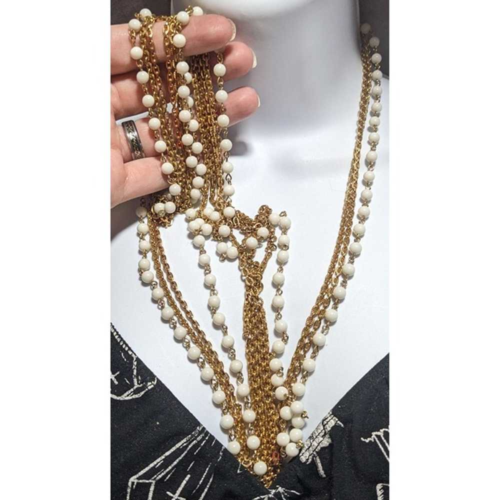 Vintage Napier Beaded Chain Opera Necklace - image 2