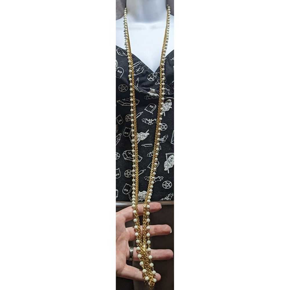 Vintage Napier Beaded Chain Opera Necklace - image 3