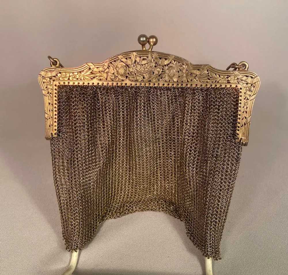 Antique Art Nouvea Vaguer French Sterling Mesh Co… - image 2