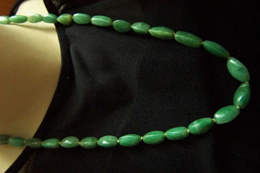 Amazing estate vintage jade green aventurine neck… - image 5