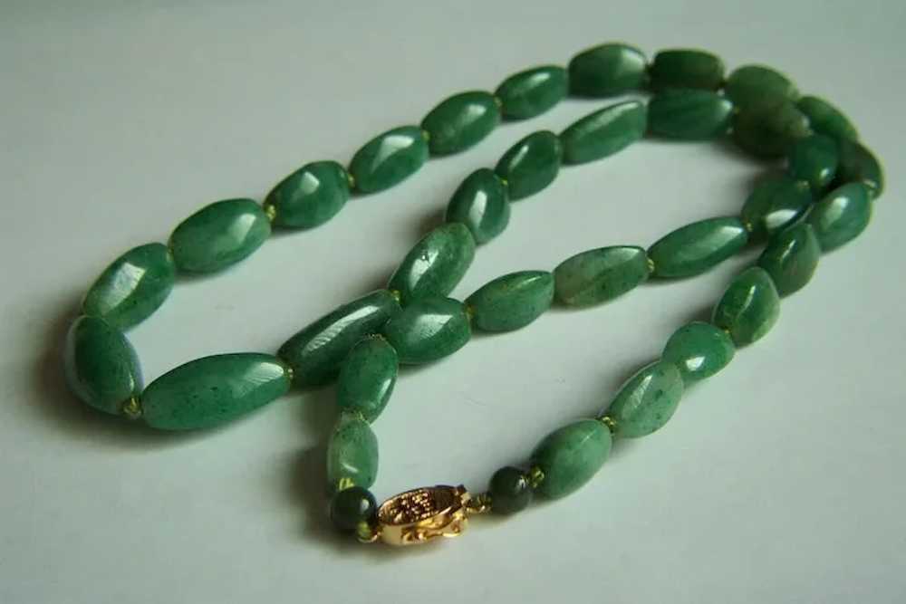 Amazing estate vintage jade green aventurine neck… - image 7