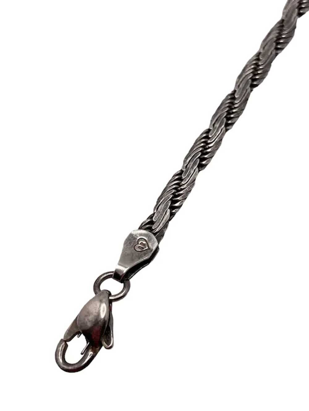 Vintage Italian Sterling Silver Braided Chain Bra… - image 4