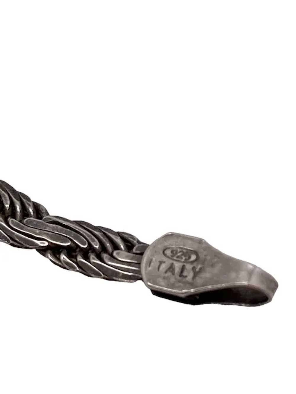Vintage Italian Sterling Silver Braided Chain Bra… - image 7