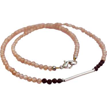 Dainty multi stone bar necklace, unusual tiny gems