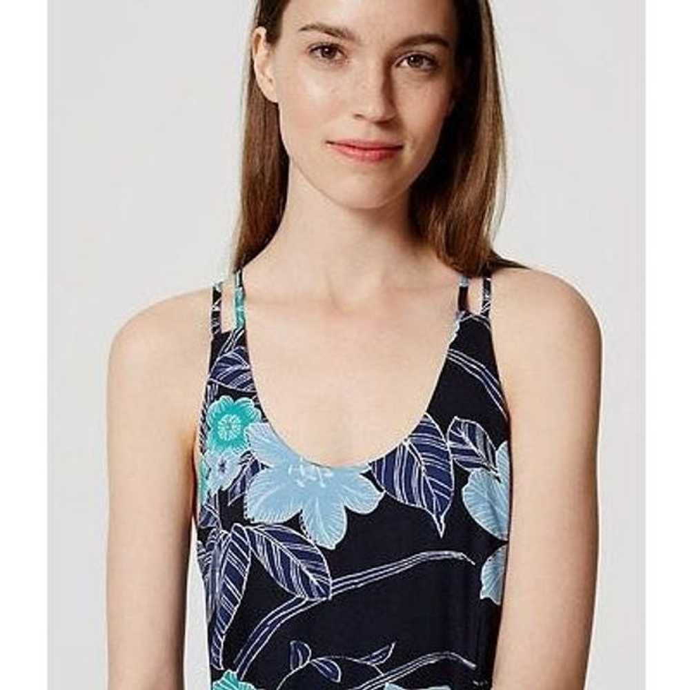 Ann Taylor LOFT Blue Floral Floral Criss Cross Ba… - image 10