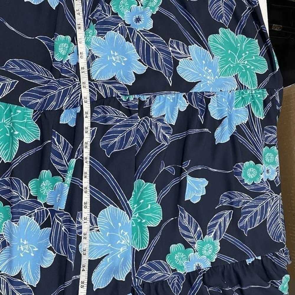 Ann Taylor LOFT Blue Floral Floral Criss Cross Ba… - image 8