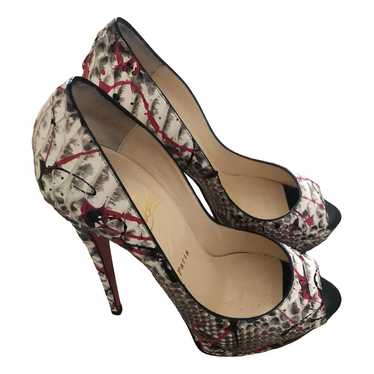 Christian Louboutin Lady Peep python heels - image 1