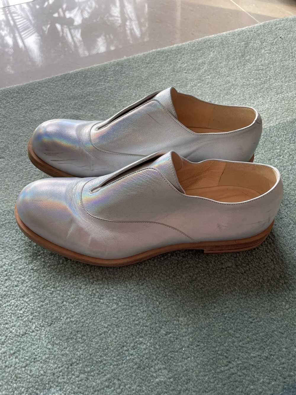 Jil Sander Jil Sander cool metallic leather loafe… - image 3