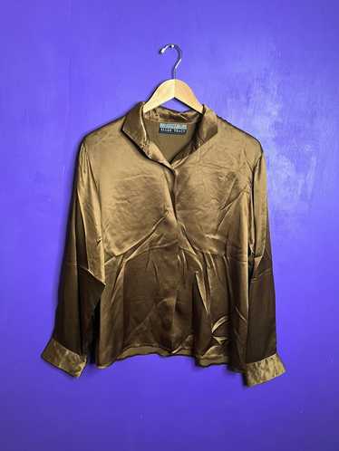 Luxurious Linda Allard for Ellen Tracy store Silk Button Down Blouse