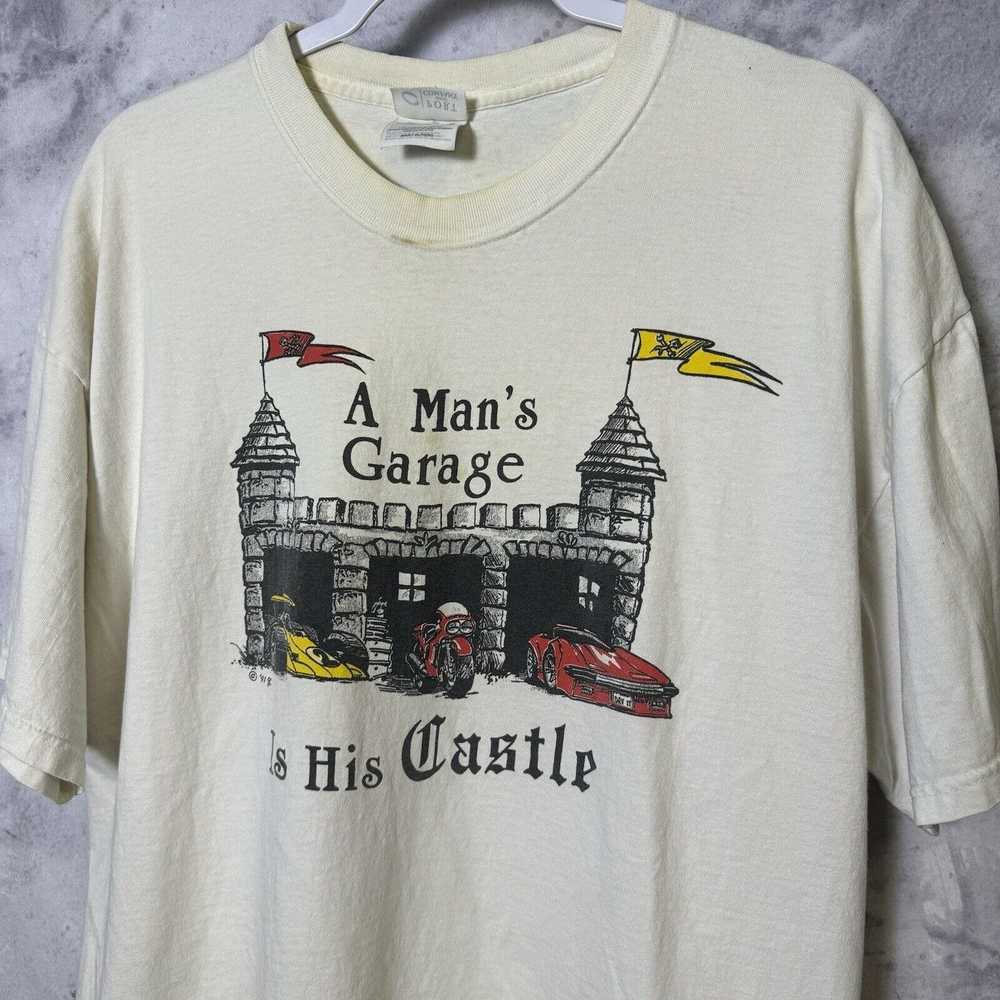 Vintage Vintage Mans Garage T Shirt Mens XL White… - image 1