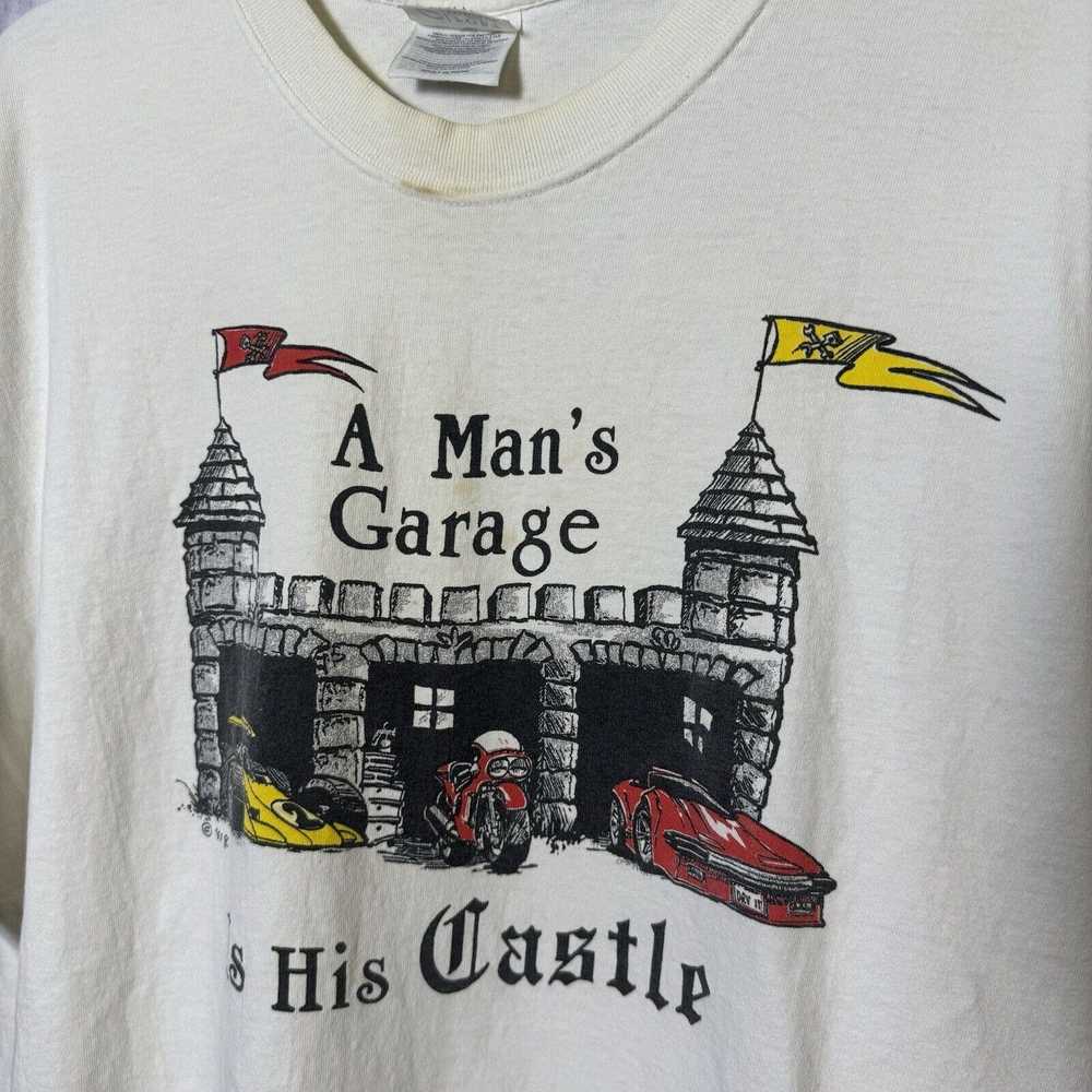 Vintage Vintage Mans Garage T Shirt Mens XL White… - image 5
