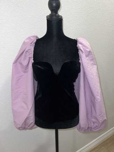 Other Balloon Sleeve Velour Corset