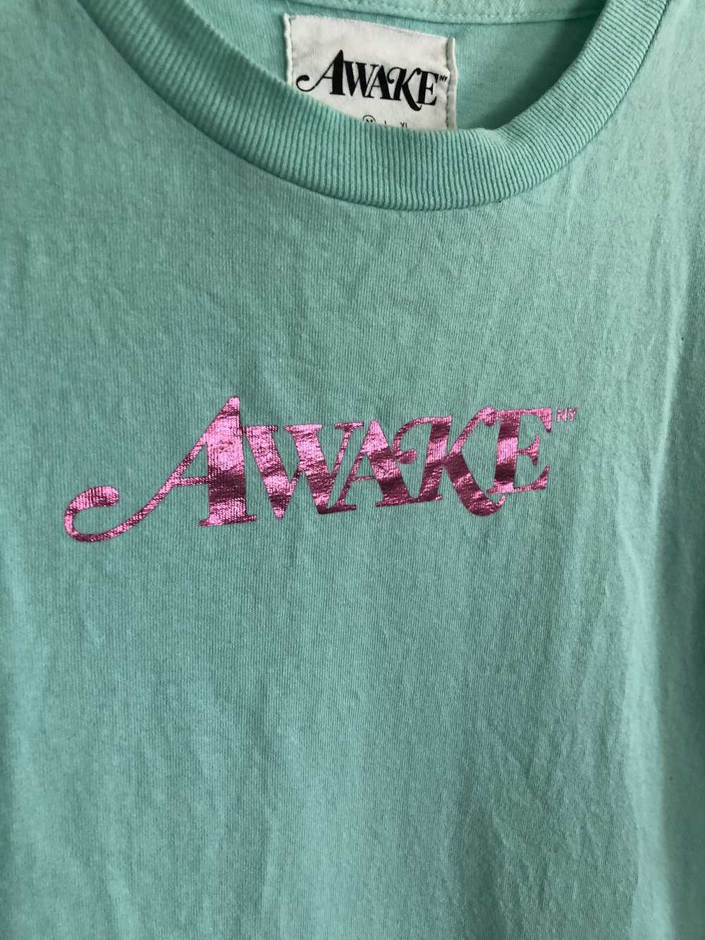 Awake Awake Foil Logo Tee Teal Tiffany Blue Green - image 2