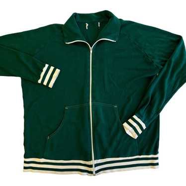 Unkwn 70 80's Forest Green Running TRACK SUIT Jac… - image 1