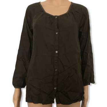 Joie Soft Joie Odessa Brown Button Front Top M - image 1