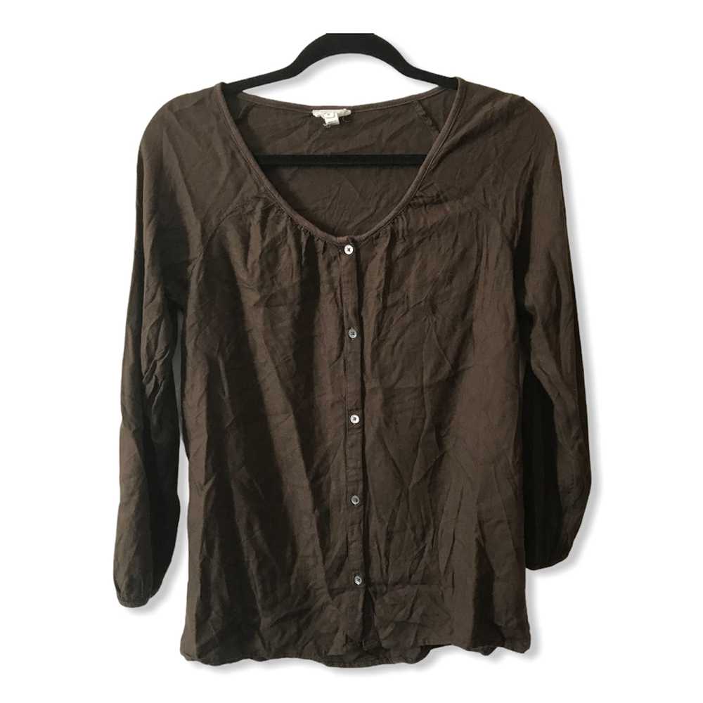 Joie Soft Joie Odessa Brown Button Front Top M - image 4