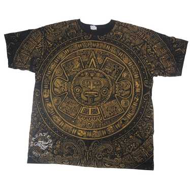 Vintage Mayan Calender Allover Graphic T Shirt