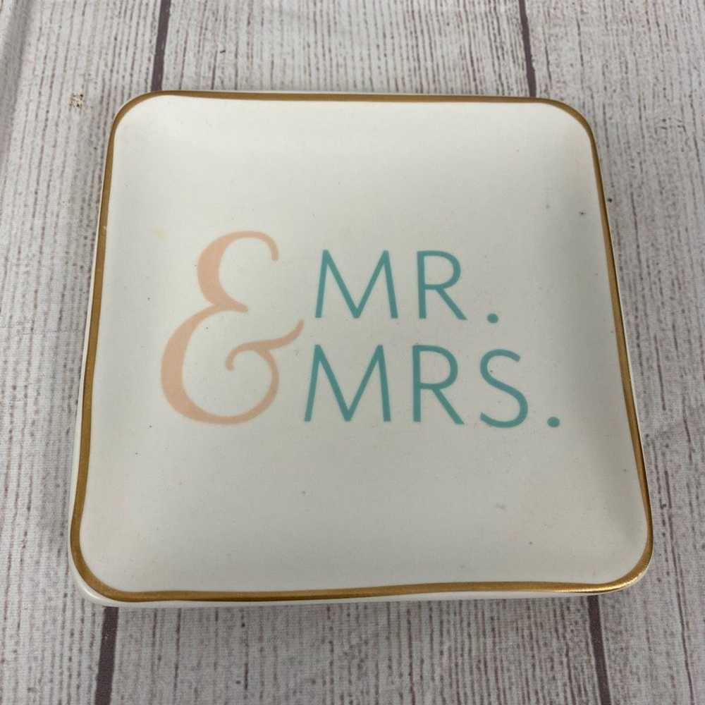 Other Mr & Mrs ceramic jewelry dish 5x5 - image 1