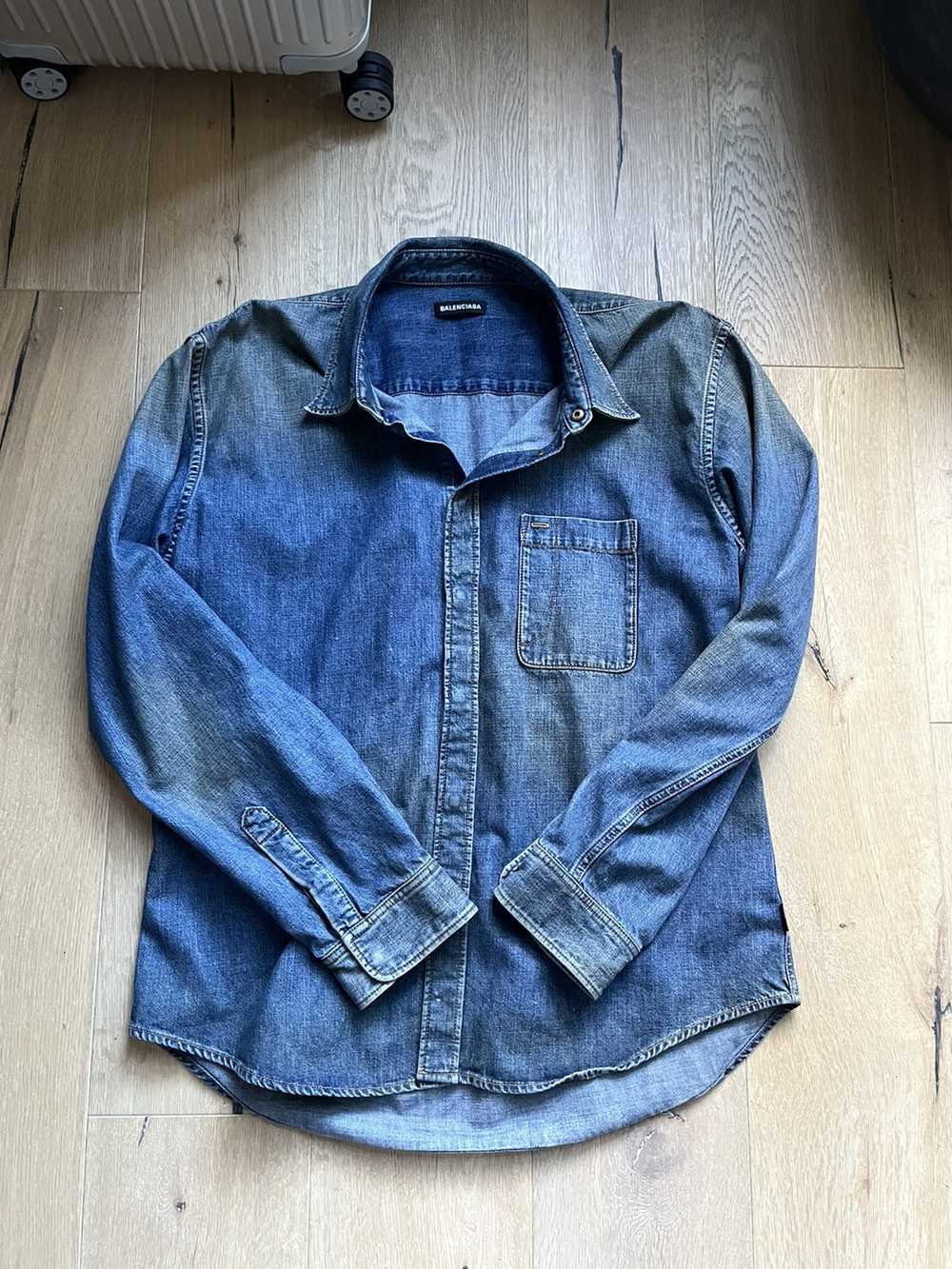 Balenciaga Balenciaga Signature Denim Logo Shirt - image 3