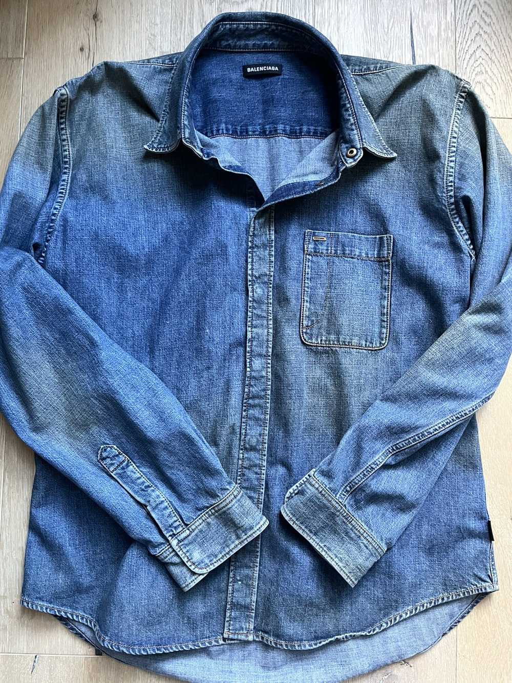 Balenciaga Balenciaga Signature Denim Logo Shirt - image 4