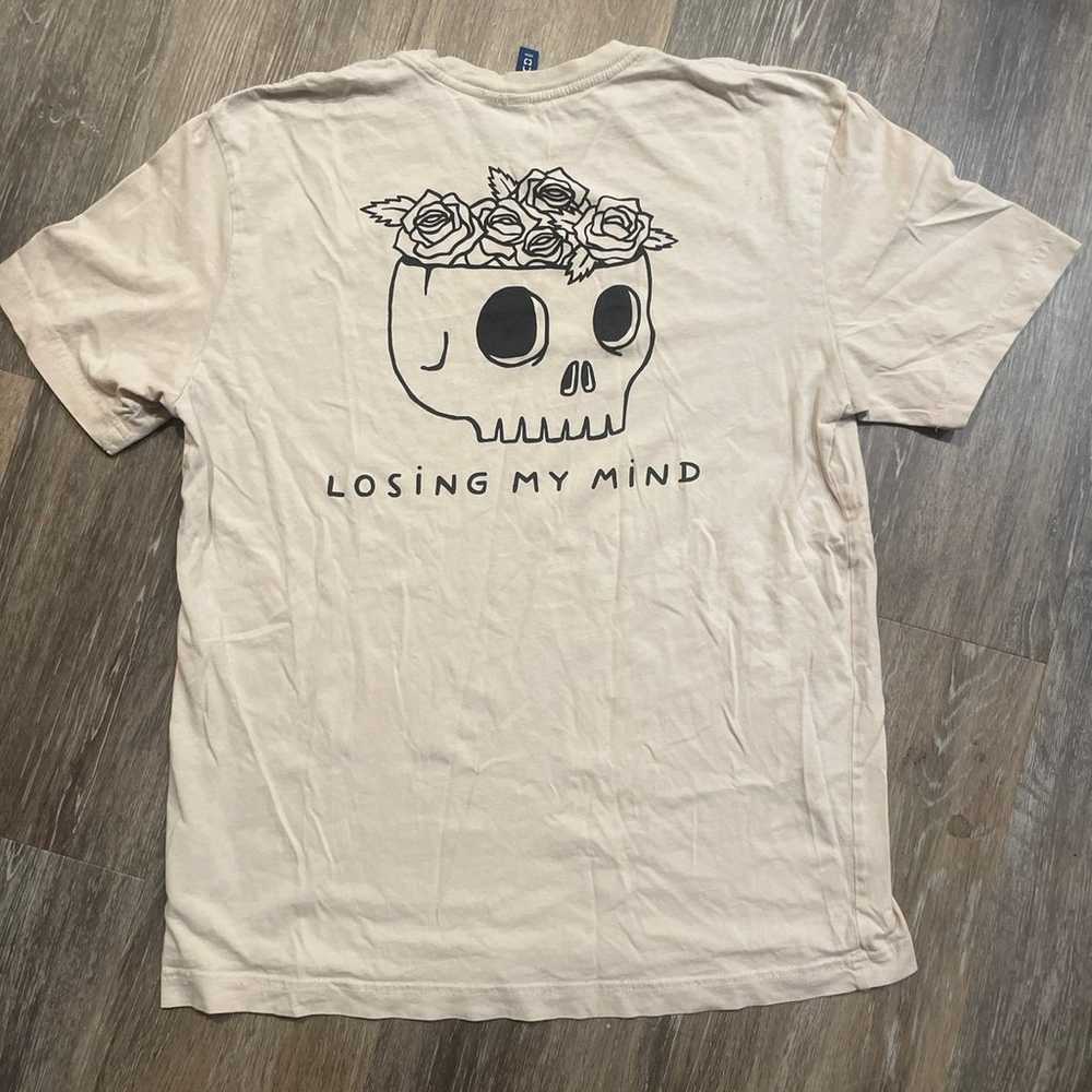 Medium losing my mind skull H&M shirt tan - image 2