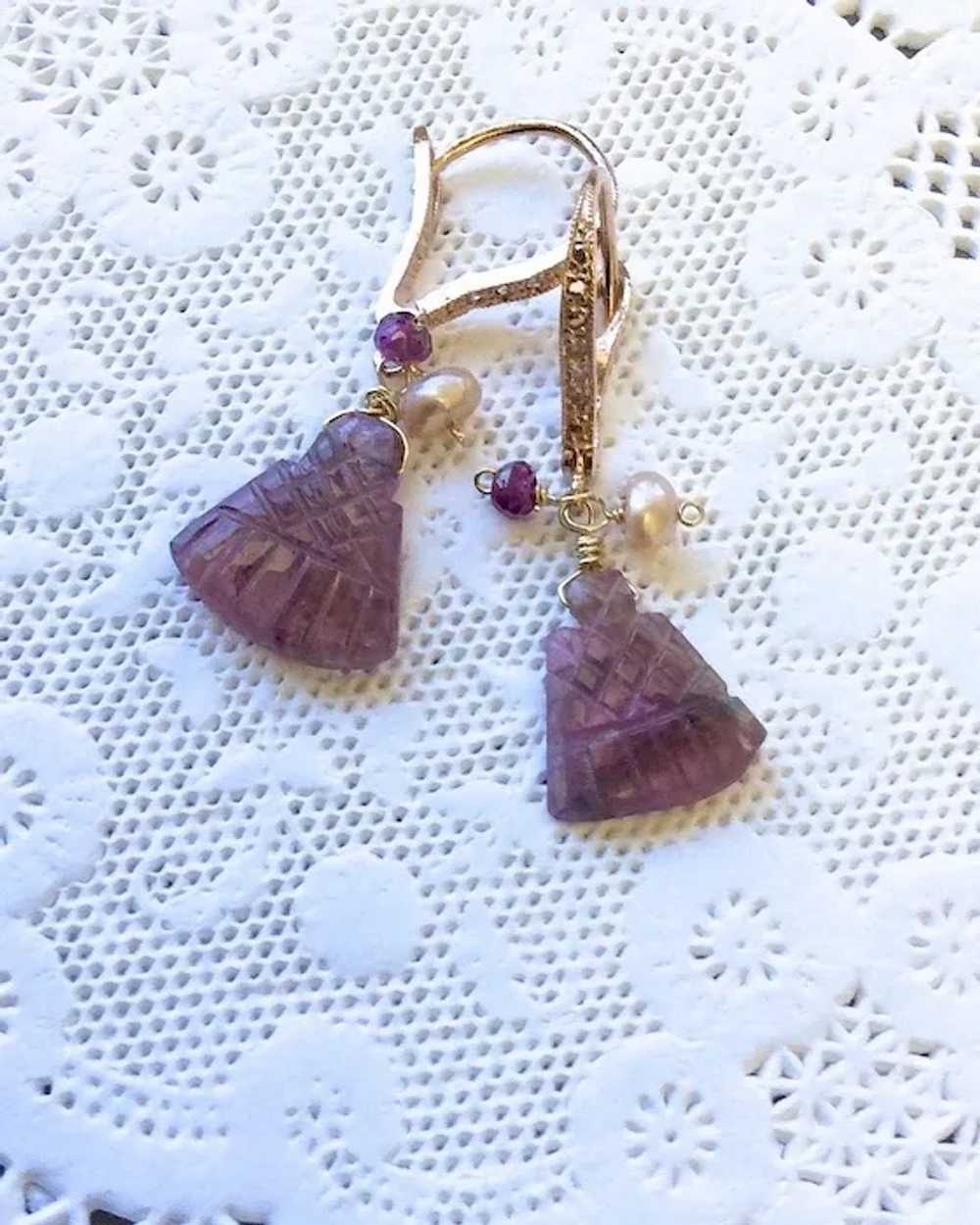 Tourmaline Earrings, Rose Gold Earrings, sparklin… - image 7