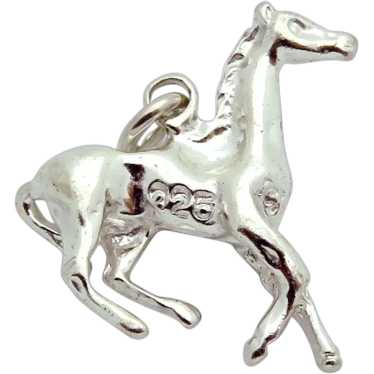 Vintage Sterling Silver 3D Equestrian Horse Charm - image 1