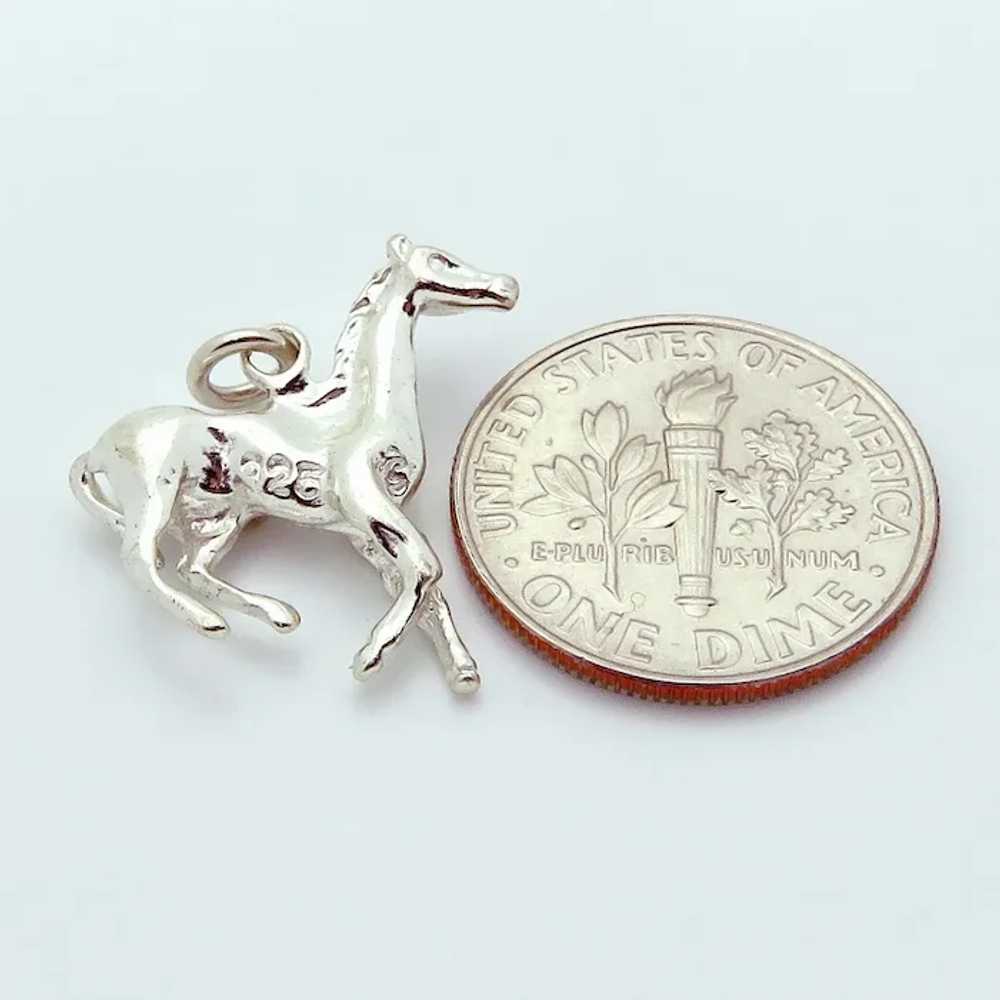 Vintage Sterling Silver 3D Equestrian Horse Charm - image 3