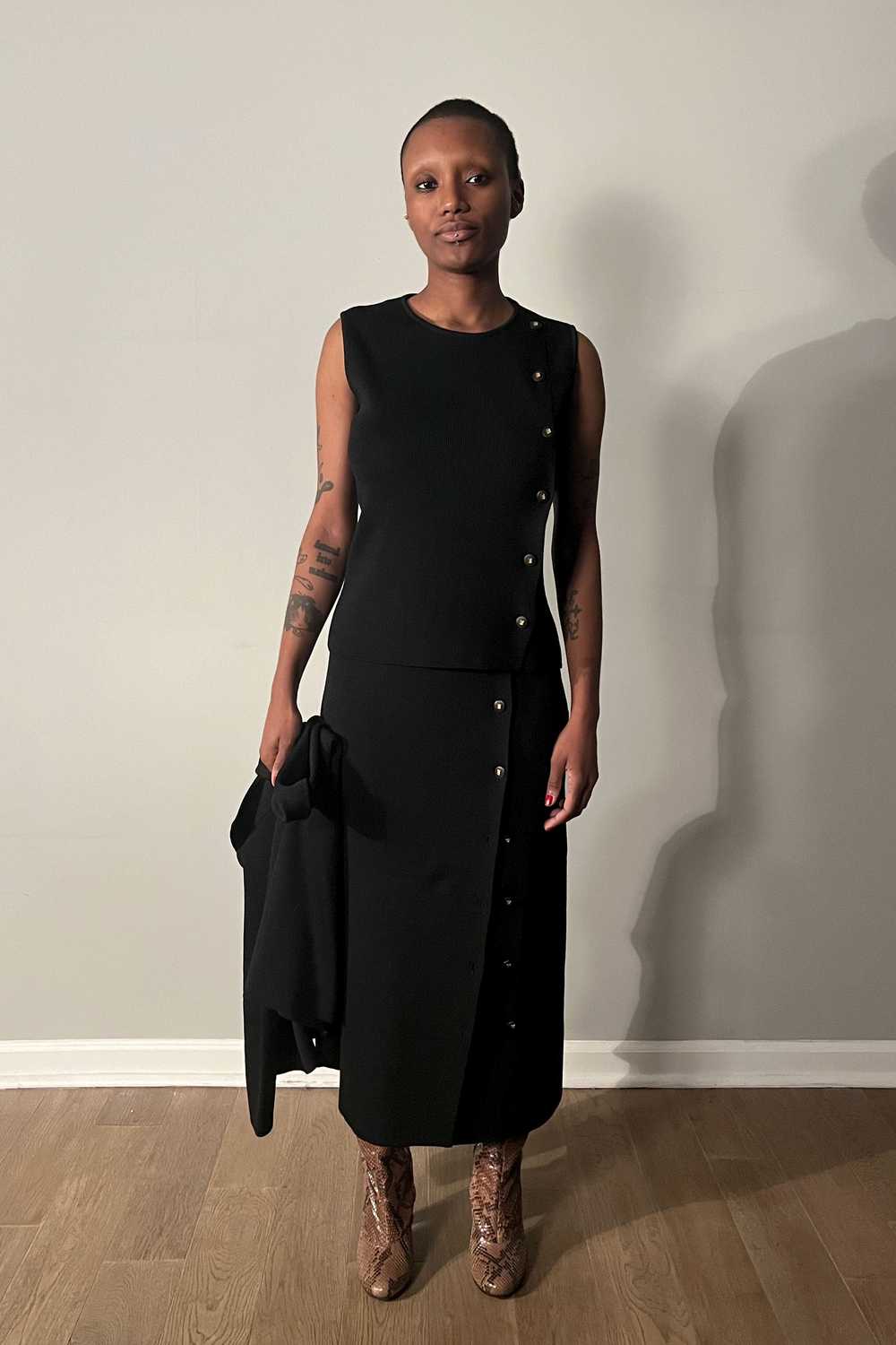 Fendi Black Wool Blend 3-PC Skirt Set - image 6