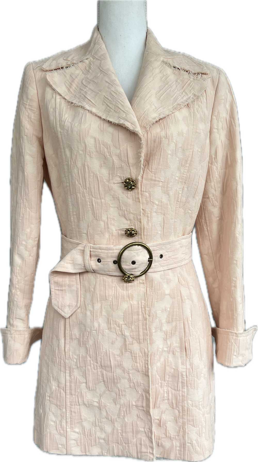 Motivi Vintage Pink Raw Edge Coat with Belt, 8 - image 2