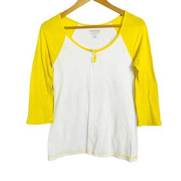 Old Navy Vintage Baseball Tee Size S Yellow White… - image 1