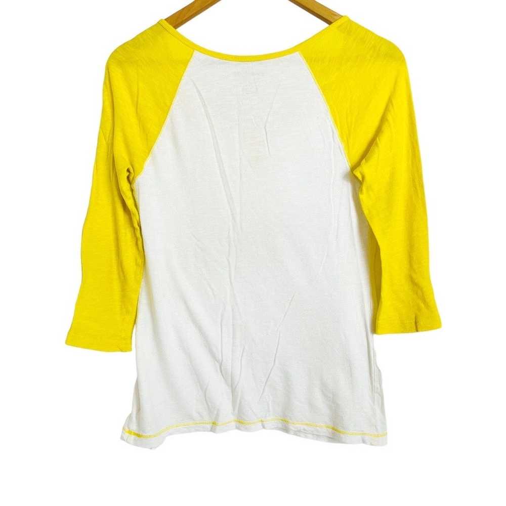 Old Navy Vintage Baseball Tee Size S Yellow White… - image 5