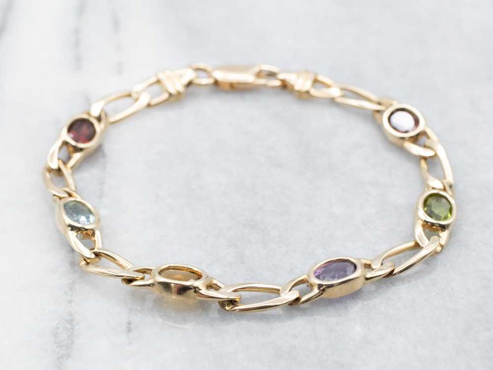 Rainbow Gemstone Link Bracelet - image 2