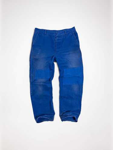 1980's Patchwork French Work Pants -  Faded Indigo