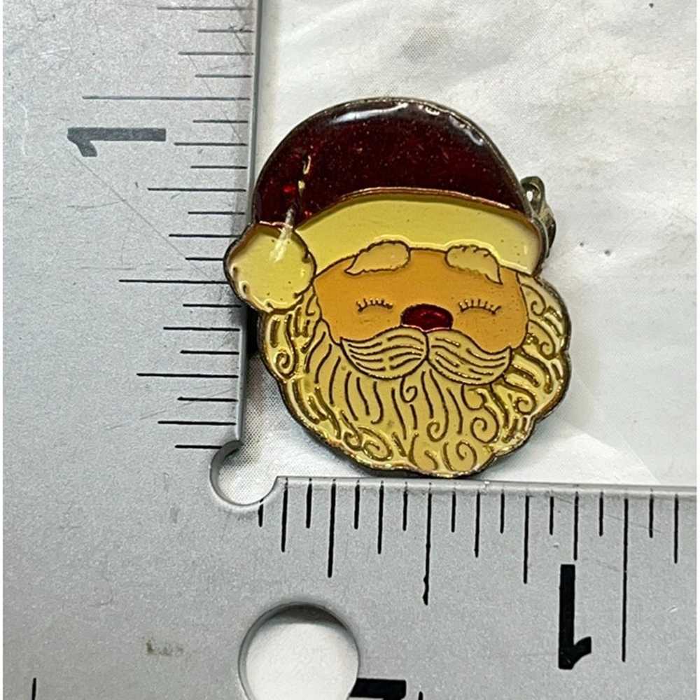 Vintage Christmas Pin Santa Claus Face Brooch Jol… - image 3