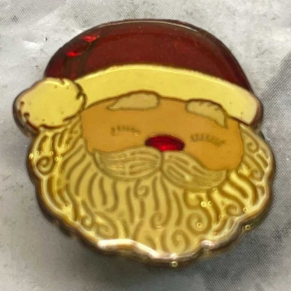 Vintage Christmas Pin Santa Claus Face Brooch Jol… - image 5