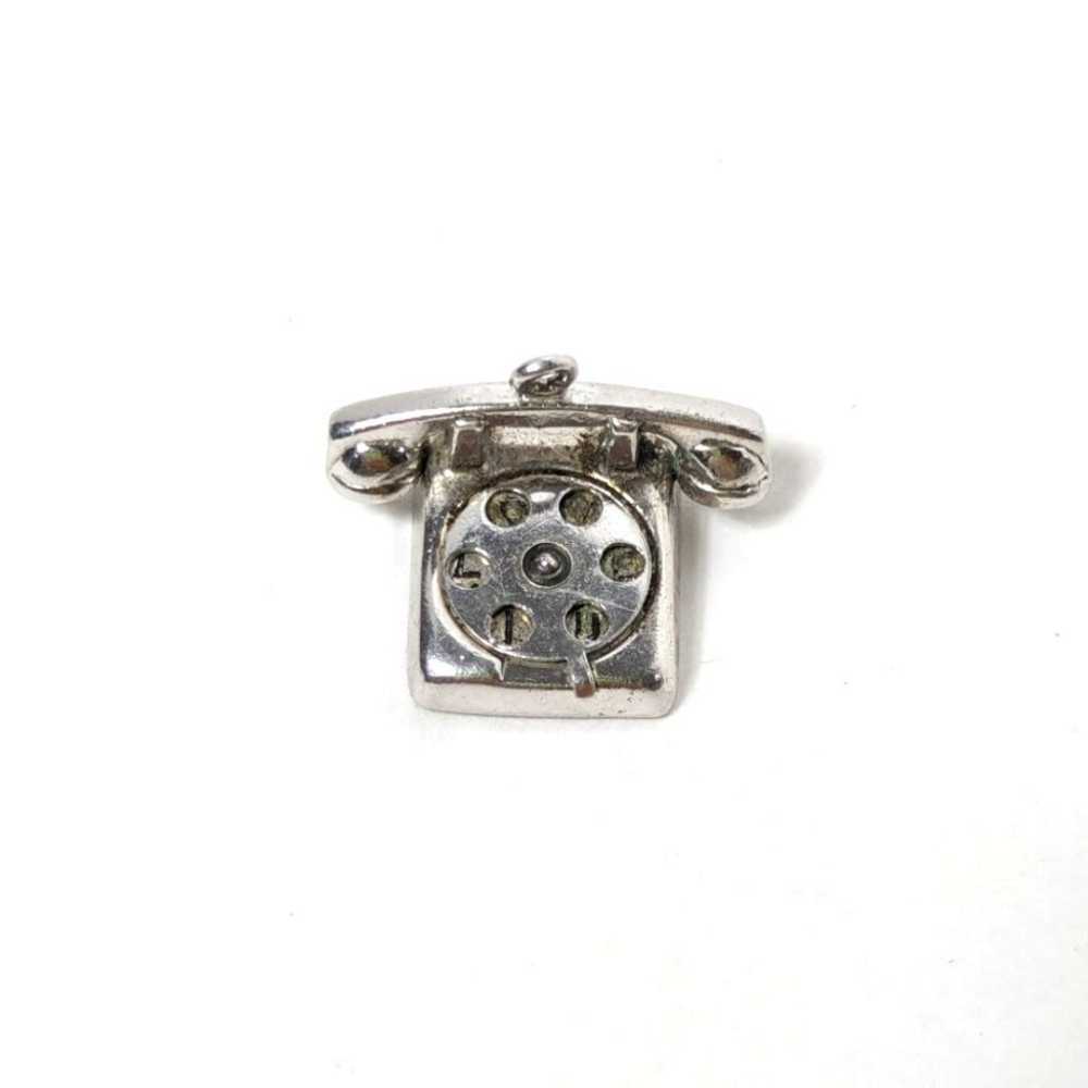 Vintage Sterling Silver Rotary Telephone Charm - image 1