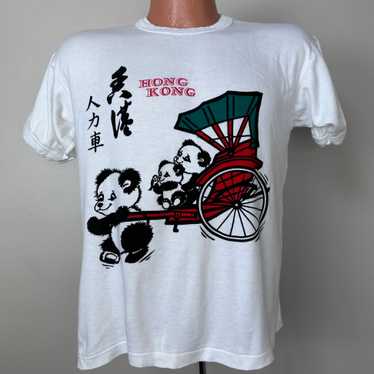 1980s Hong Kong Pandas Souvenir T-Shirt, Rambo Si… - image 1