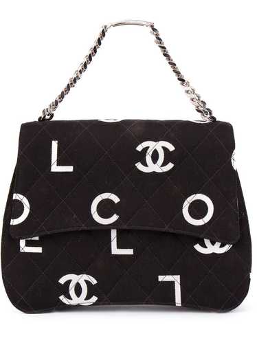CHANEL Pre-Owned logo print quilted tote - Black