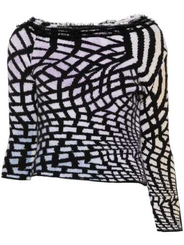 Versace Pre-Owned 2000s intarsia-knit jumper - Bl… - image 1