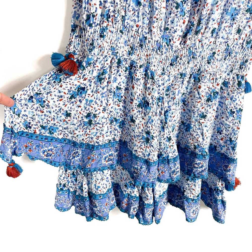 Poupette St Barth Amora Tassel Mini Dress Blue Re… - image 3