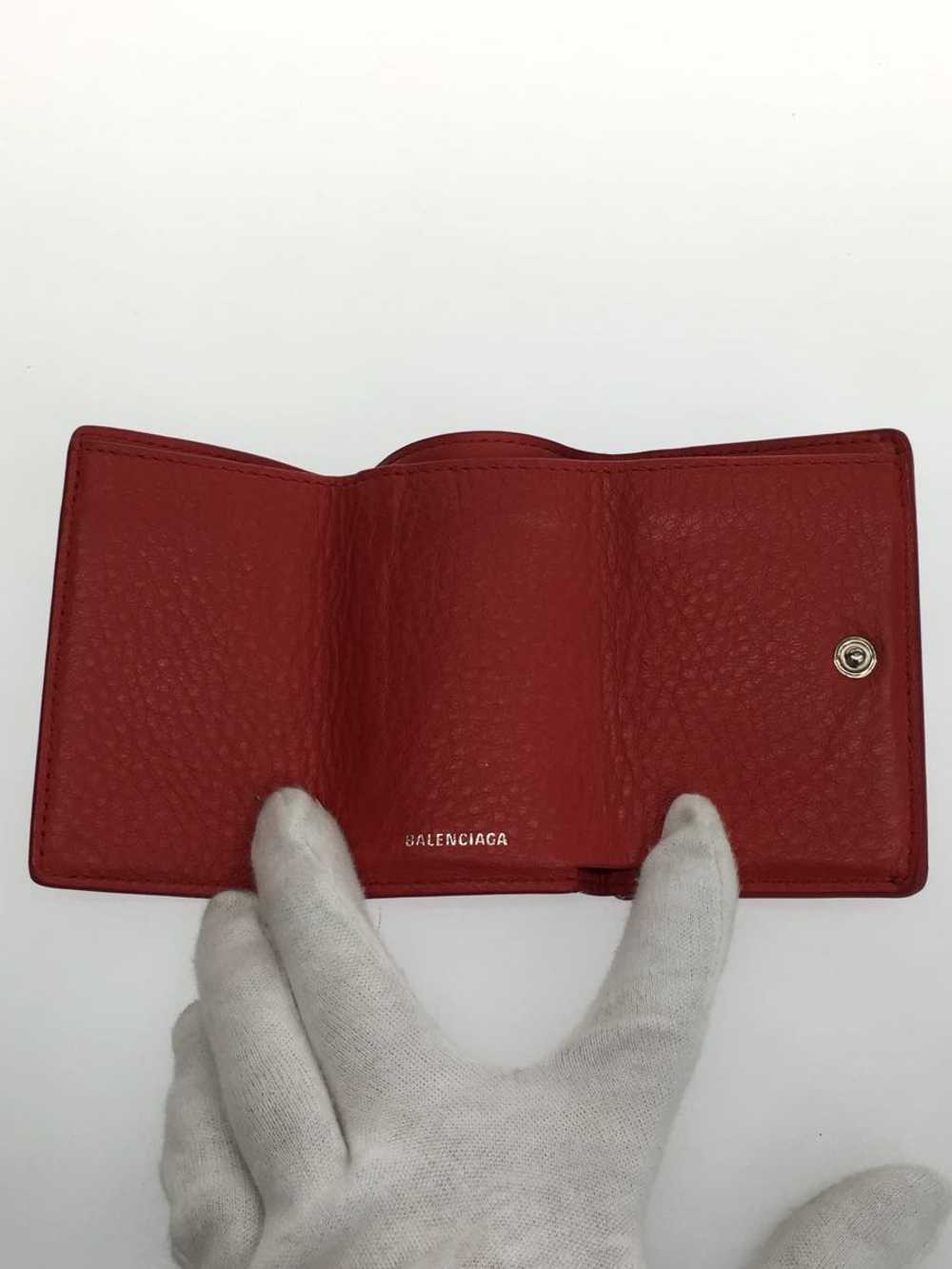 Balenciaga Trifold Wallet Leather Red Women - image 4